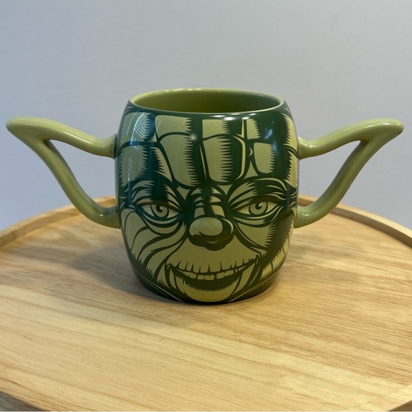 Disney Store Large Yoda Coffee Mug Cup w/ Ear Handles 20oz - Picture 1 of 6